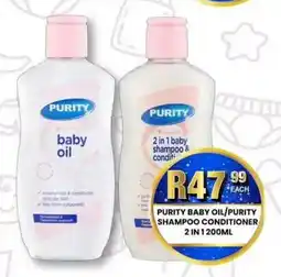 Take 'n Pay PURITY baby oil/PURITY shampoo conditioner offer