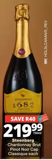 Checkers Liquor Shop Steenberg Chardonnay Brut Pinot Noir Cap Classique offer