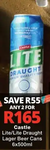 Checkers Liquor Shop Castle Lite Draught Lager Beer Cans offer