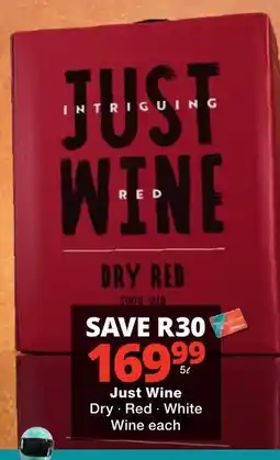 Checkers Liquor Shop Just Wine Dry Red offer