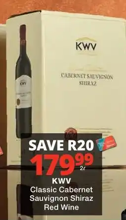 Checkers Liquor Shop KWV Classic Cabernet Sauvignon Shiraz Red Wine offer