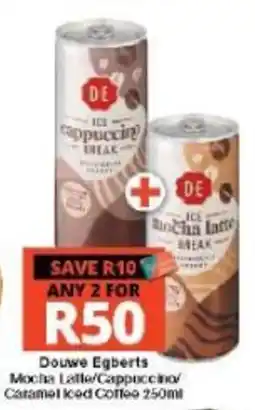 Checkers Douwe Egberts Mocha Latte/Cappuccino/Caramel Iced Coffee offer