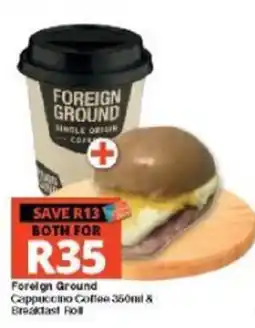 Checkers Foreign Ground Cappuccino Coffee & Breakfast Roll offer
