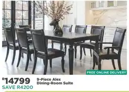 House & Home 9-Piece Alex Dining-Room Suite offer