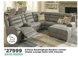 House & Home Buckingham Recliner Corner Chaise Lounge Suite with Console offer