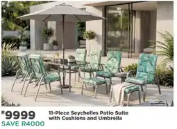 House & Home 11-Piece Seychelles Patio Suite with Cushions and Umbrella offer