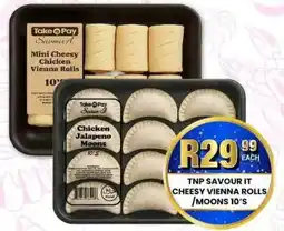 Take 'n Pay TNP SAVOUR IT CHEESY VIENNA ROLLS/MOONS 10'S offer