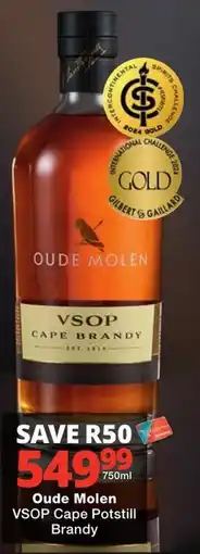 Checkers Liquor Shop Oude Molen VSOP Cape Potstill Brandy offer