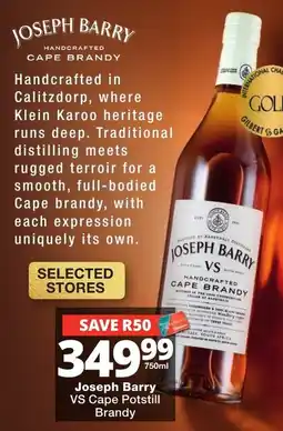 Checkers Liquor Shop Joseph Barry VS Cape Potstill Brandy offer