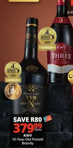 Checkers Liquor Shop KWV 10-Year-Old Potstill Brandy offer