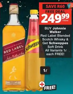 Liquor Shop Johnnie Walker Red Label Blended Scotch Whisky & Schweppes Soft Drink offer