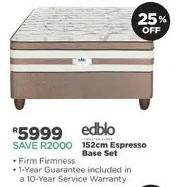 House & Home edblo 152cm Espresso Base Set offer
