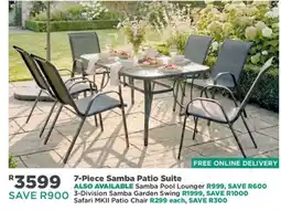 House & Home 7-Piece Samba Patio Suite offer