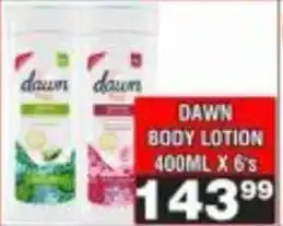 Advance Cash n Carry Dawn Body Lotion offer