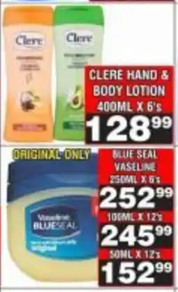 Advance Cash n Carry Clere Hand & Body Lotion offer