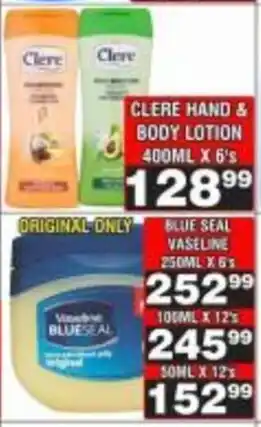 Advance Cash n Carry Clere Hand & Body Lotion offer