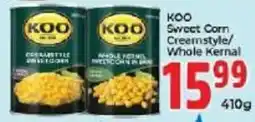 Elite Power Trade Cash & Carry KOO Sweet Corn Creamstyle/Whole Kernal offer