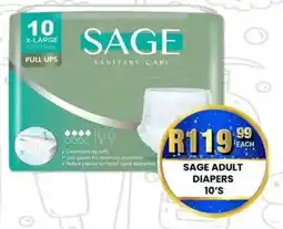 Take 'n Pay SAGE ADULT DIAPERS 10'S offer