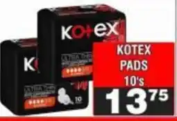 Advance Cash n Carry Kotex Pads 10's offer