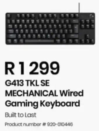 G413 TKL SE MECHANICAL Wired Gaming Keyboard