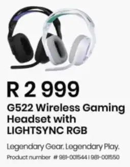 Computer Mania G522 Wireless Gaming Headset with LIGHTSYNC RGB offer