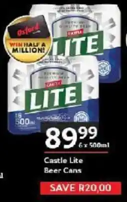 Oxford Freshmarket Castle Lite Beer Cans offer