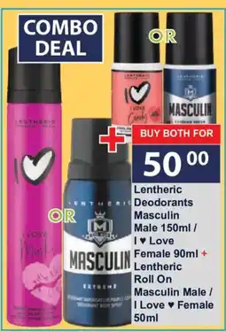 President Hyper Lentheric Deodorants Masculin Male / I Love ♥ Female offer