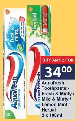 President Hyper Aquafresh Toothpaste offer