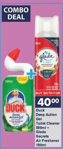 President Hyper Duck Deep Action Gel Toilet Cleaner + Glade Secrets Air Freshener offer