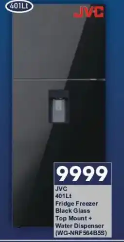 President Hyper JVC 401Lt Fridge Freezer Black Glass Top Mount + Water Dispenser offer