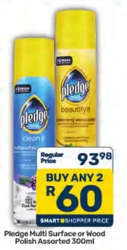 Pick n Pay Hypermarket Pledge Multi Surface or Wood Polish Assorted offer