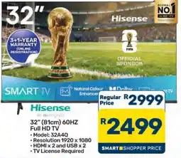 Pick n Pay Hypermarket Hisense 32" (81cm) 60HZ Full HD TV offer