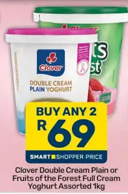 Pick n Pay Hypermarket Clover Double Cream Plain Yoghurt Assorted offer