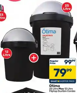 Pick n Pay Hypermarket Otima 25 Litre Plus 12 Litre Fliptop Dustbin Combo offer