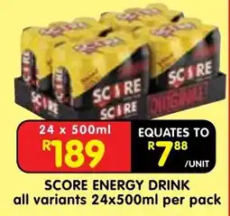 Shoprite SCORE ENERGY DRINK offer