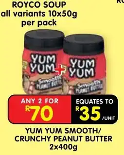 Shoprite YUM YUM SMOOTH/CRUNCHY PEANUT BUTTER offer