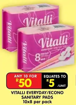 Shoprite Vitalli Everyday/Econo Sanitary Pads offer