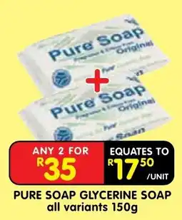 Shoprite Pure Soap Glycerine Soap offer