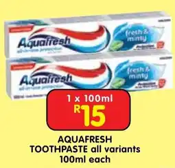 Shoprite AQUAFRESH TOOTH PASTE offer