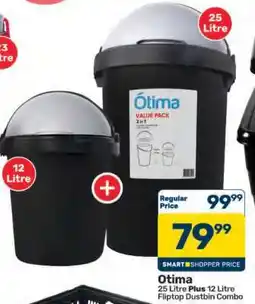 Pick n Pay Hypermarket Otima 25 Litre Plus 12 Litre Fliptop Dustbin Combo offer