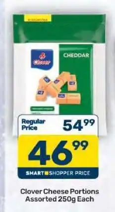 Pick n Pay Clover Cheese Portions Assorted 250g Each offer