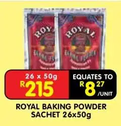 Shoprite ROYAL BAKING POWDER SACHET 26x50g offer