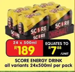 Shoprite SCORE ENERGY DRINK offer