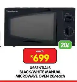 Shoprite Xssentials Black/White Manual Microwave Oven offer