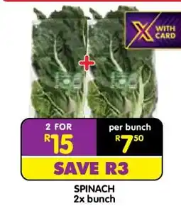 Shoprite SPINACH 2x bunch offer