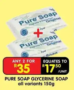 Shoprite PURE SOAP GLYCERINE SOAP offer