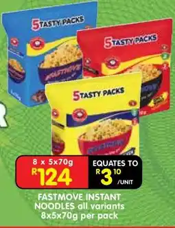 Shoprite FASTMOVE INSTANT NOODLES all variants offer
