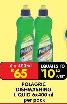 Shoprite POLAGRIC DISHWASHING LIQUID 6x400ml offer