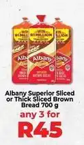 Albany - superior sliced or thick sliced brown bread 700 g