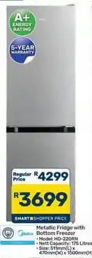 Pick n Pay Hypermarket Metallic fridge with bottom freezer offer